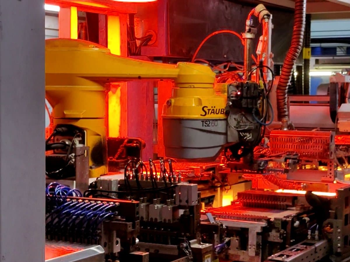 Automated equipment in a solar module production line