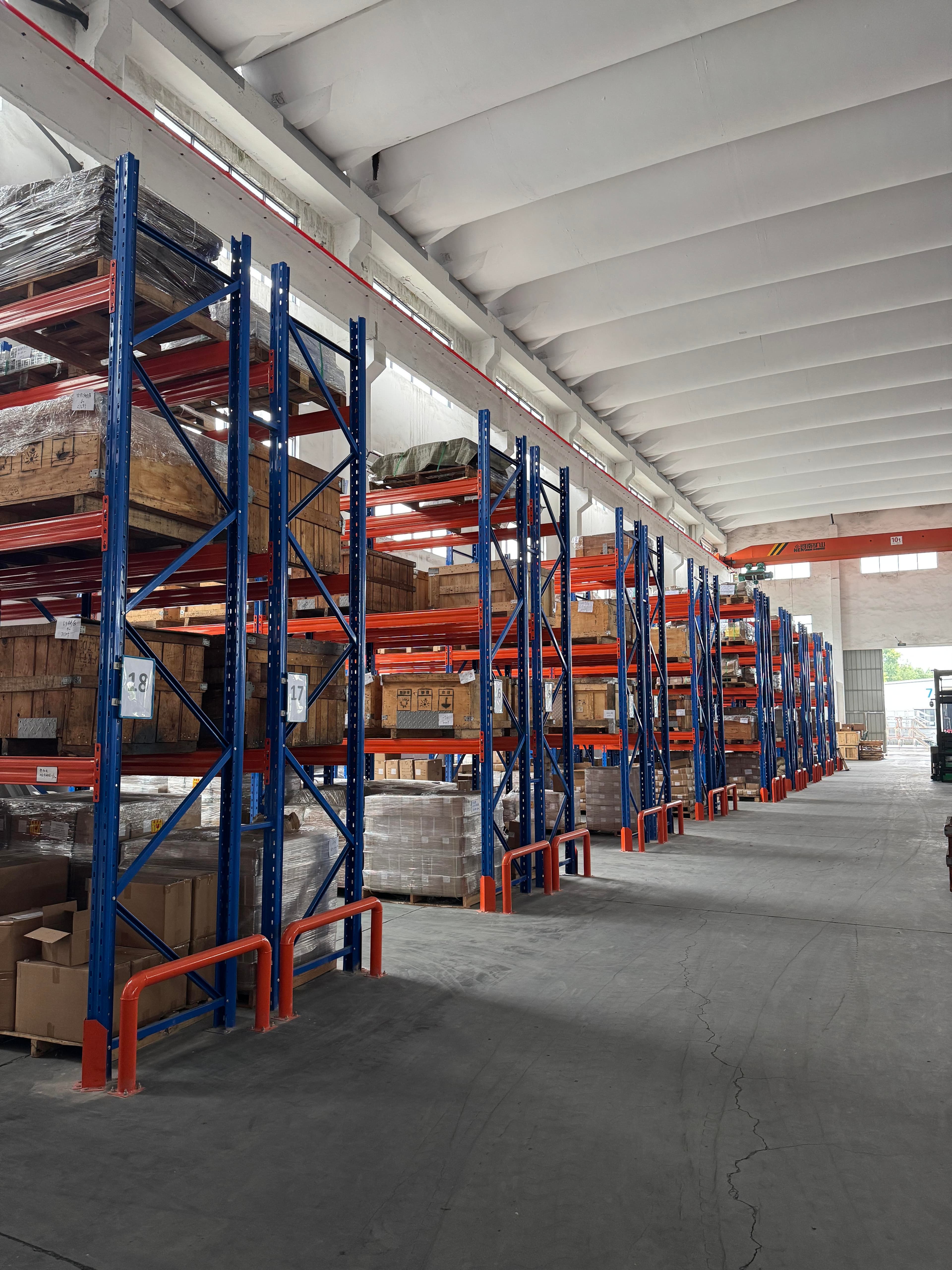 Solar mounting system components in a warehouse